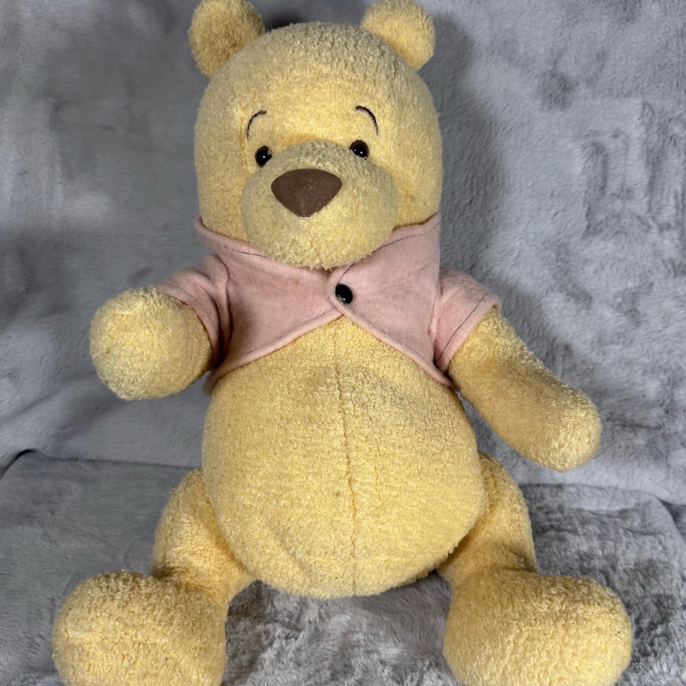 Disney Winnie the Pooh Plush – Jointed/Movable Limbs – 16” Pink Shirt